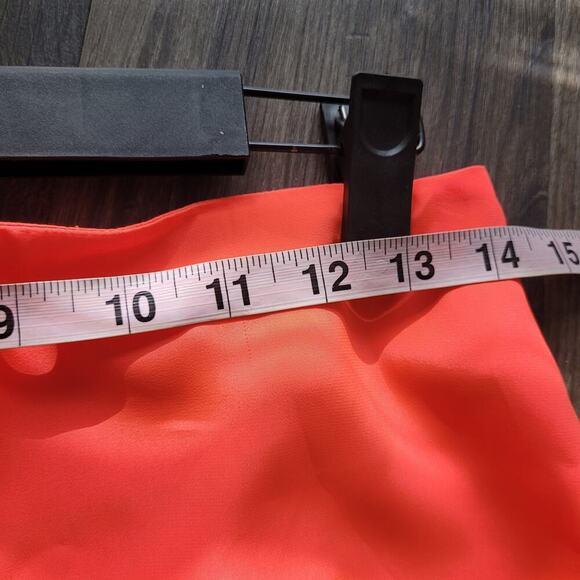 Cedric Charlier Women Long Maxi Skirt Size 8 Neon Orange Zip Flowy Luxe NEW - Picture 6 of 9